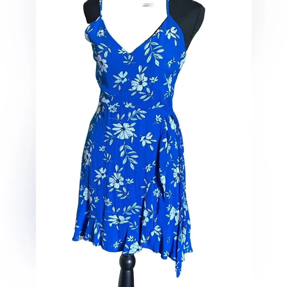 Sundress Sleeveless Royal Blue with Flowers (S) Mi AMi dd14 - Picture 1 of 12
